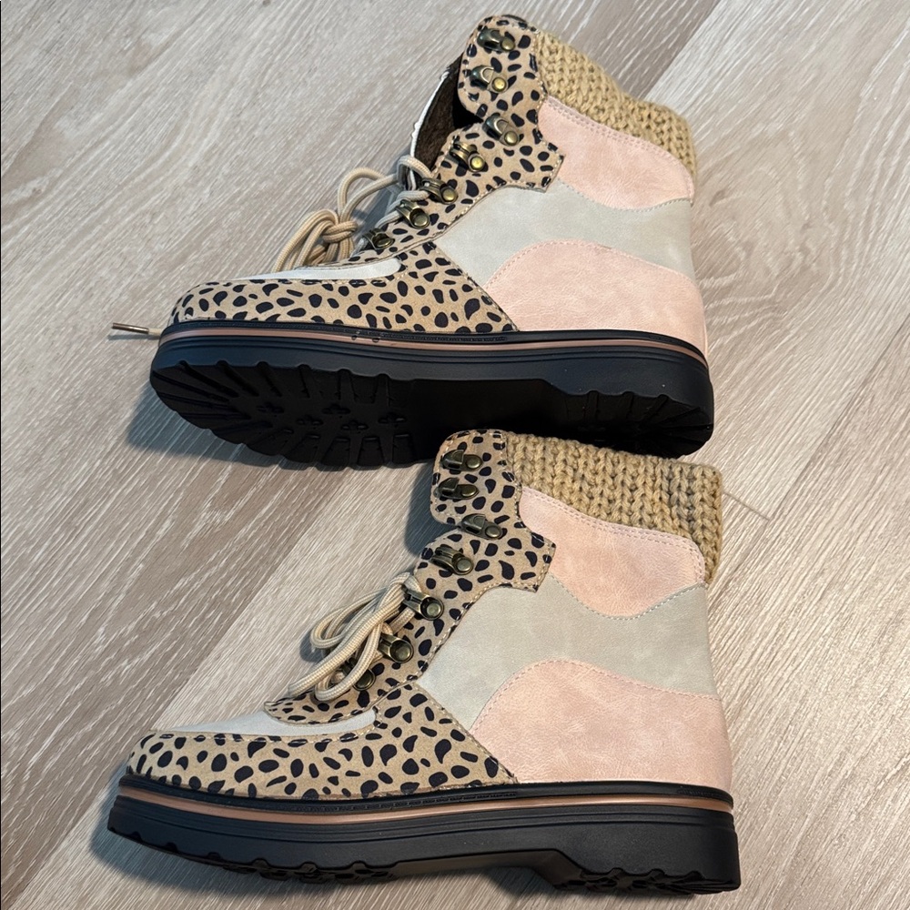 Faux Suede Leopard Print Booties NEW 🏷️